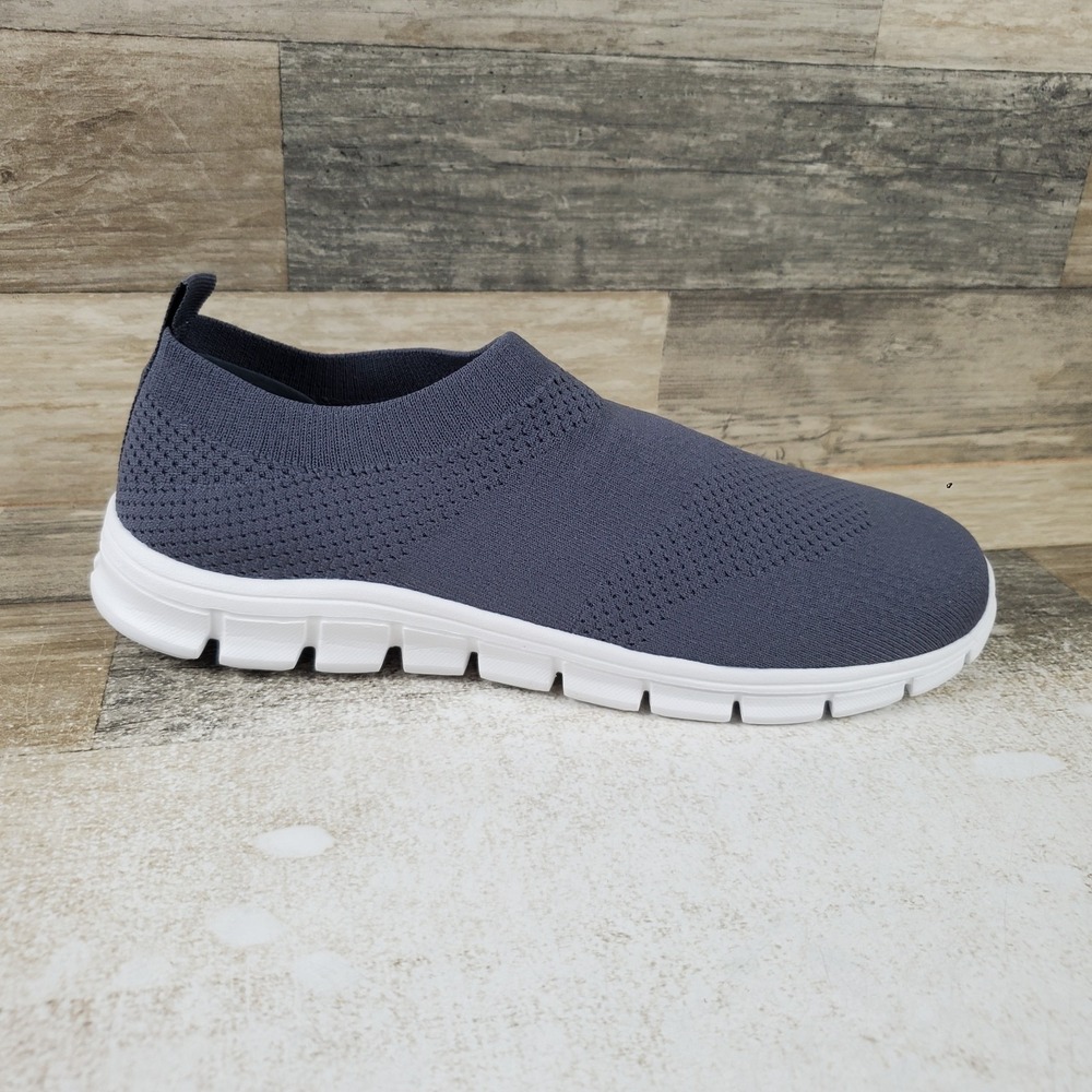 Coldwater Creek Shoes Sz 9.5 Smoke Blue Slip On Knit Breathable Sneakers